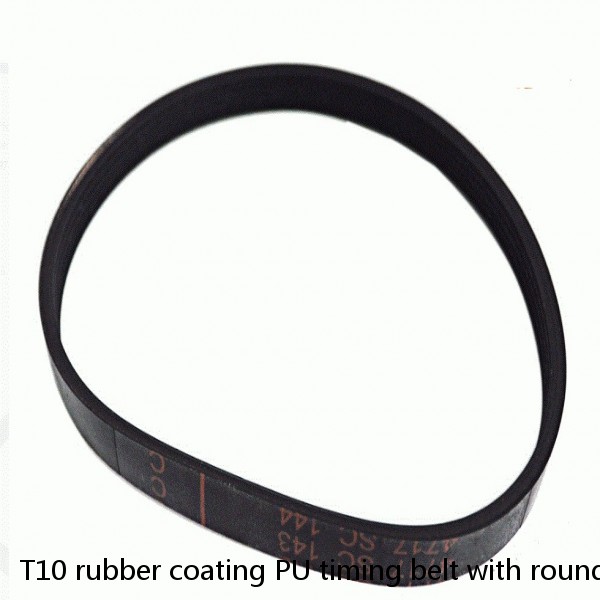 T10 rubber coating PU timing belt with rounded groove holes timing belt supplier #1 small image